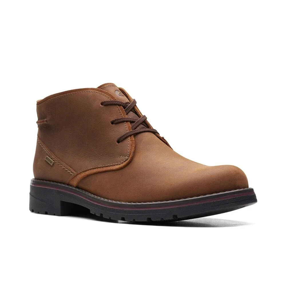 Clarks Morris Peak Chukka Men's 7.5 Brown Leather Waterproof Ankle Boots JOBB200